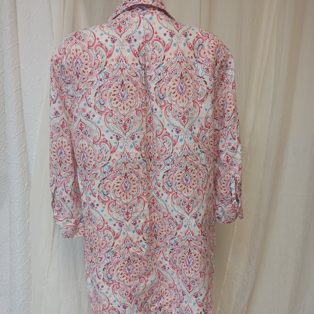 Chico's Women Size 16/18   Multicolor Paisley Blouse - Picture 8 of 11